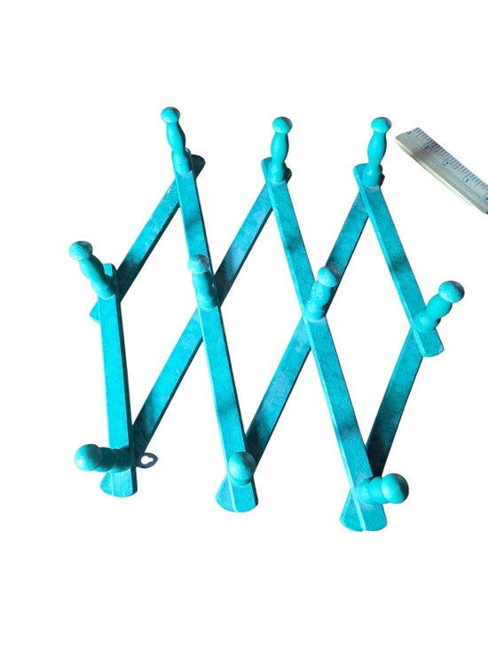 Vintage Other - Vintage Turquoise Expandable Wall Hook Rack - Home Wall Decor